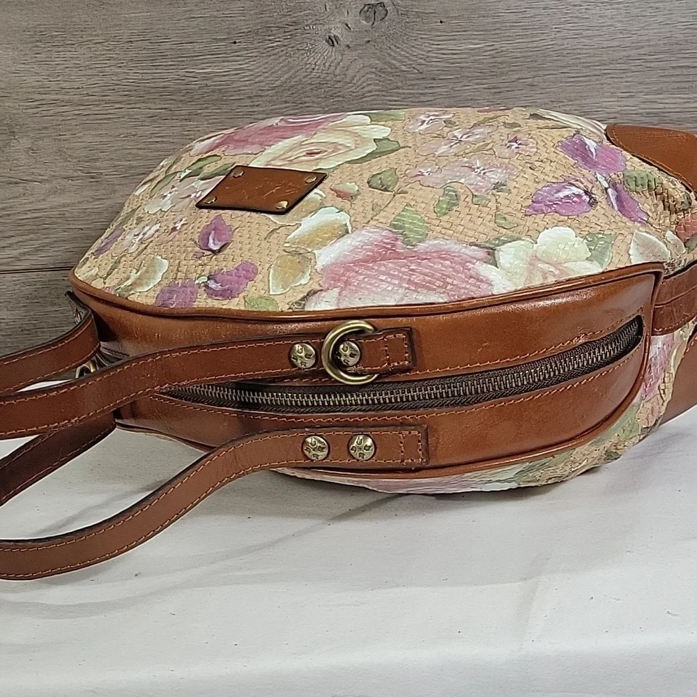 Patricia Nash Floral Leather Dome Satchel Handbag